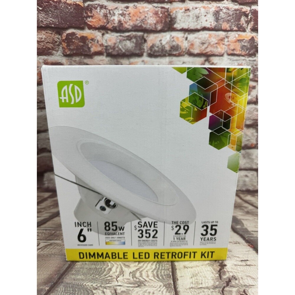 ASD 6 Inch LED Recessed Lighting Downlight, 18W=70W, 0-10V Dimmable 2700K